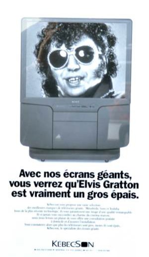 Publicité Kébecson utilisant le personnage d'Elvis Gratton (source kebecson.com)