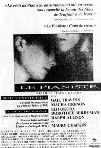 Encart publicitaire du film The Pianist (Le pianiste en VF) paru dans La Presse le 1er février 1992