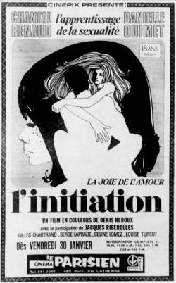 Encart presse pour le film l'Initiation