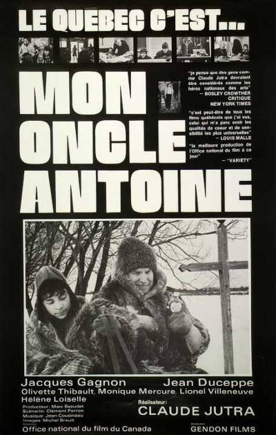 Affiche originale du film Mon oncle Antoine, Claude Jutra, 1971.