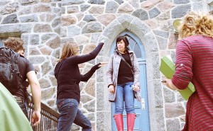 Image du repérage du film Qu’est-ce qu’on fait ici? (Julie Hivon et la directrice photo Claudine Sauvé)