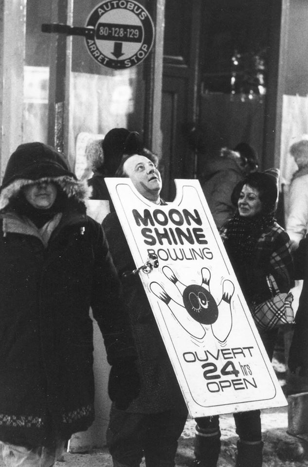 André Forcier et Guy L'Écuyer sur le tournage d'Au clair de la lune (coll. Cinémathèque québécoise)