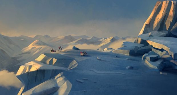 Paysage himalayen dans le film d'animation Nelly et Simon: Mission Yéti