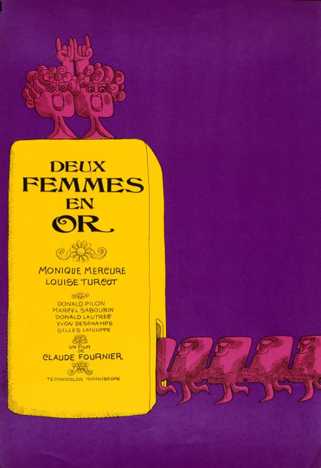 Affiche originale du film Deux femmes en or de Claude Fournier (Collection Bibliothèques et archives Canada)