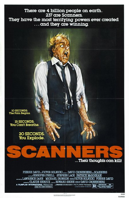 Affiche américaine du film Scanners de David Cronenberg