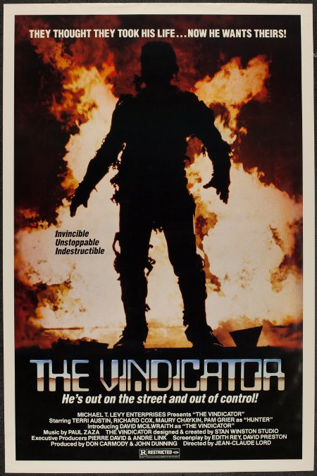 Affiche canadienne anglaise du film The Vindicator de Jean-Claude Lord (courtoisie Cinépix)