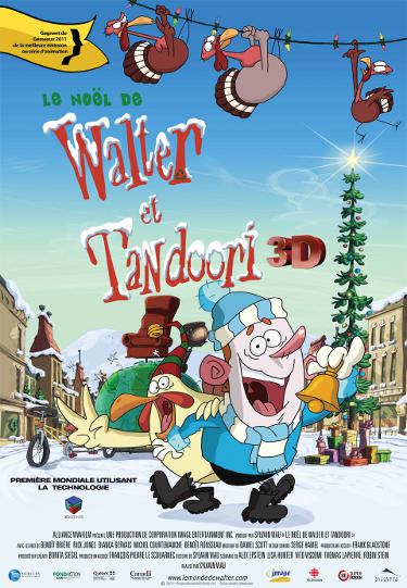 Affiche du film d’animation de Sylvain Viau, Le Noël de Walter et Tandoori
