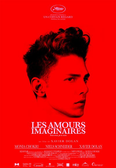 Affiche rouge du film Les amours imaginaires de Xavier Dolan (2010, Remstar, MK2)