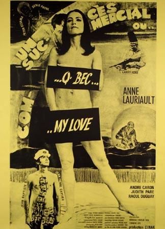 Affiche du film Q-Bec My Love (Jean Pierre Lefebvre, 1970 - Source collection Cinémathèque québecoise)