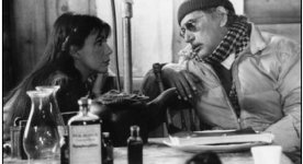 Carole Laure et Gilles Carle - Photo de tournage du film Maria Chapdelaine, Pierre Dury - Collection Cinémathèque québécoise