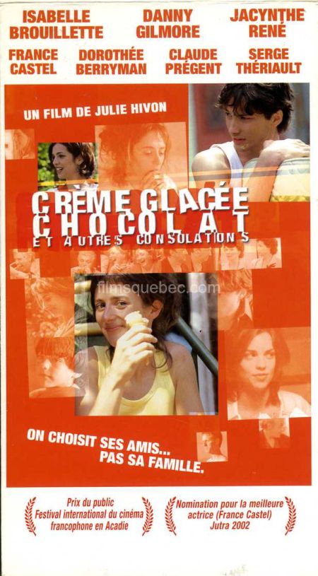 Jaquette VHS du film de Julie Hivon "Crème glacée, chocolat et autres consolations"