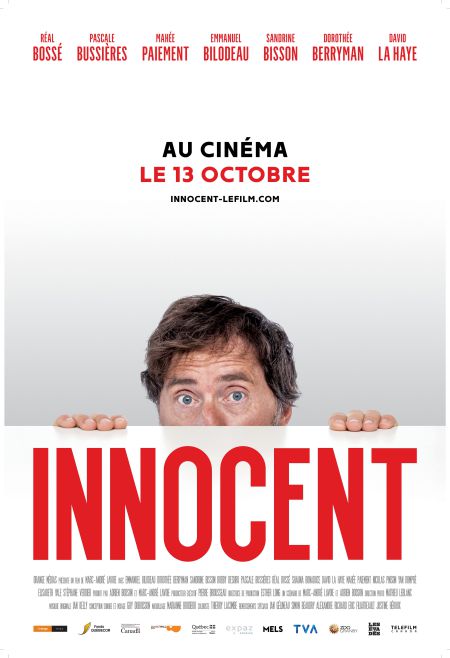 Affiche du film Innocent de Marc-André Lavoie où l'on voit la moitié du visage d'Emmanuel Bilodeau