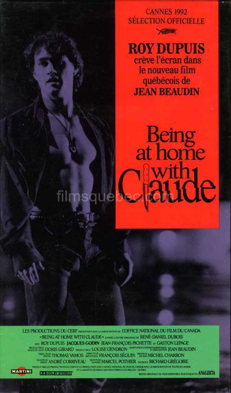 Pochette VHS du film Being at home with Claude de 1992 réalisé par Jean Beaudin