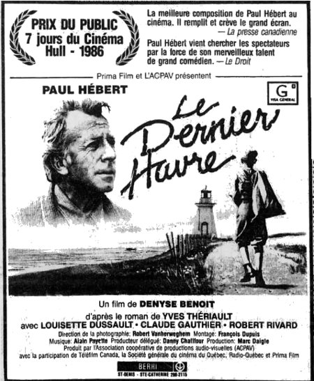 Encart paru dans La Presse pour annoncer la sortie en salle du film Le dernier havre de Denyse Benoit