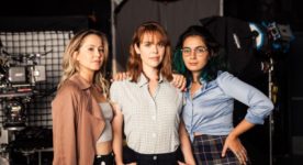 Les comédiennes du film "Fabuleuses" sont Juliette Gosselin (Clara), Noémie O’Farrell (Laurie) et Mounia Zahzam (Élizabeth). Photo: GO Films