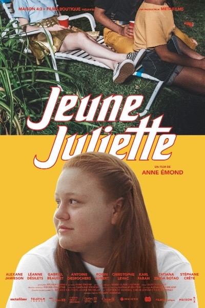 Affiche du film Jeune Juliette de Anne Émond (la jeune comédienne est de profil dans le bas de l'affiche, sous le titre)