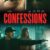 Confessions - Affiche du film de Luc Picard (le regard du tueur en gros plan, au dessus-du titre du film, en rouge)