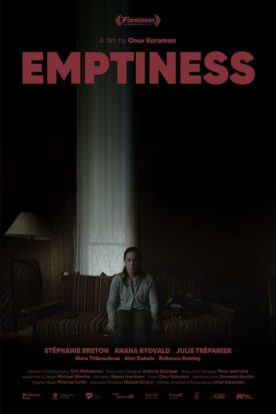 Affiche anglophone du long métrage d'horreur Emptiness réalisé par Onur Karaman (K-Films Amérique). En salle le 26 avril 2024.