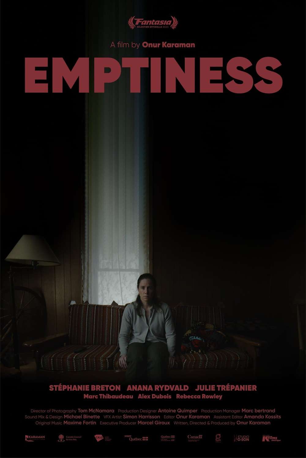 Affiche anglophone du long métrage d'horreur Emptiness réalisé par Onur Karaman (K-Films Amérique). En salle le 26 avril 2024.