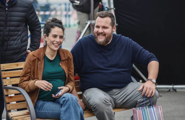 Nailia Harzoune et Antoine Bertrand sur le tournage du film La femme cachée de Bachir Bensaddek (courtoisie)