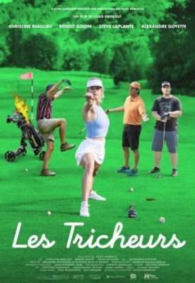 Affiche du film Les tricheurs de Louis Godbout (les quetre personnages principaux sur un court de golf)