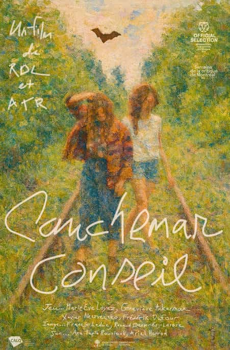 Affiche officielle du film québécois "Cauchemar conseil", chronique philosophique réalisée par le tandem formé d'Ana Tapia Rousiouk et Renaud Després-Larose. (La distributrice de films, 2026)