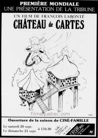 Encart de presse pour le film Château de cartes de François Labonté (1980)