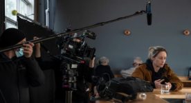 La fonte des glaces - François Péloquin en tournage - Photo de l'actrice Christine Beaulieu (crédit Marlène Gélineau Payette)