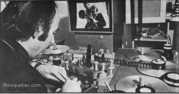 Sam Fortune à la table de montage (image extraite du Télé-radiomonde du 10 juin 1971)