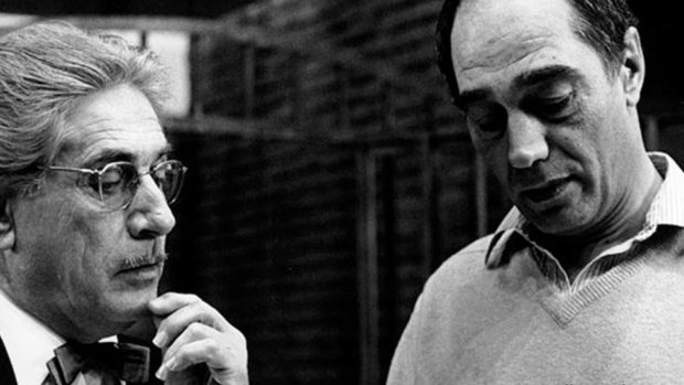 Le monteur Werner Nold (dr.) et le cinéaste Gilles Carle (g.) - Photo ONF.ca