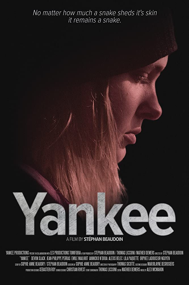 Yankee - affiche où l'on voit le visage de la protagoniste en gros plan, de profil